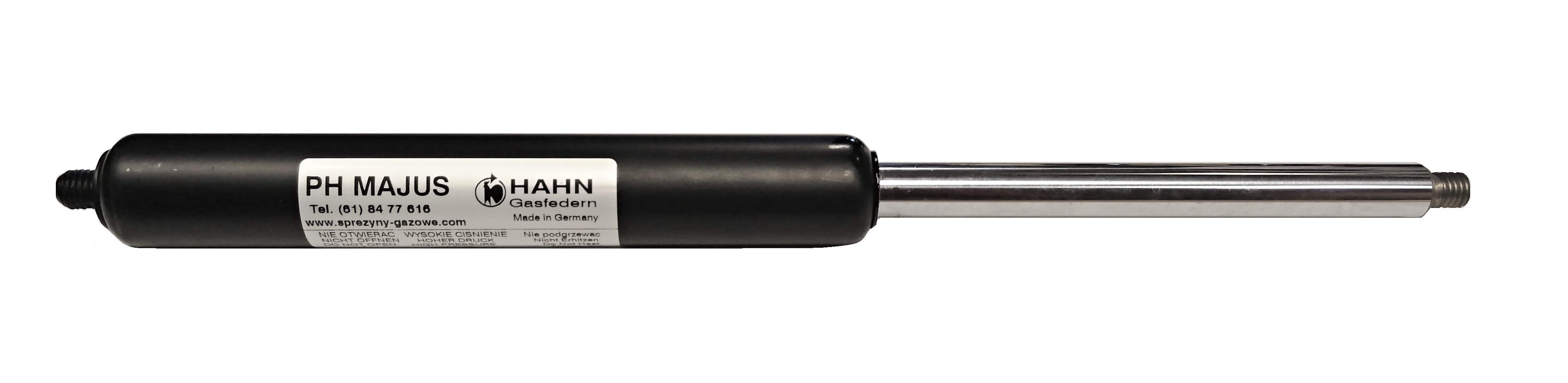 Sprężyna gazowa (HAHN Gasfedern) pchająca długość 330mm skok 140mm siła 150N-2500N