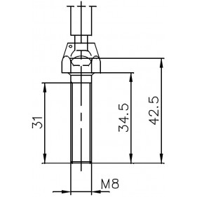 Sprężyna gazowa (21003 FA Krosno) siła 360N długość 490mm skok 200mm