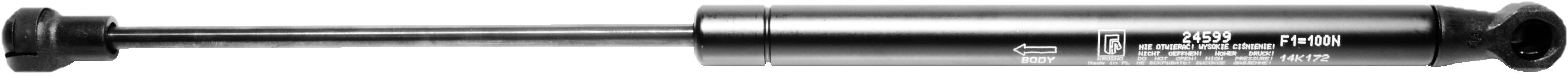 Sprężyna gazowa (24599 FA Krosno) siła 100N długość 362mm skok 138mm