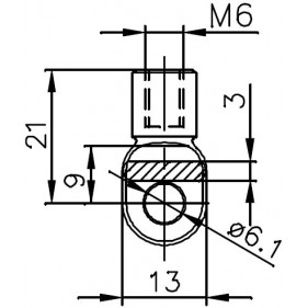 Sprężyna gazowa (23289 FA Krosno) siła 300N długość 106,5mm skok 20mm