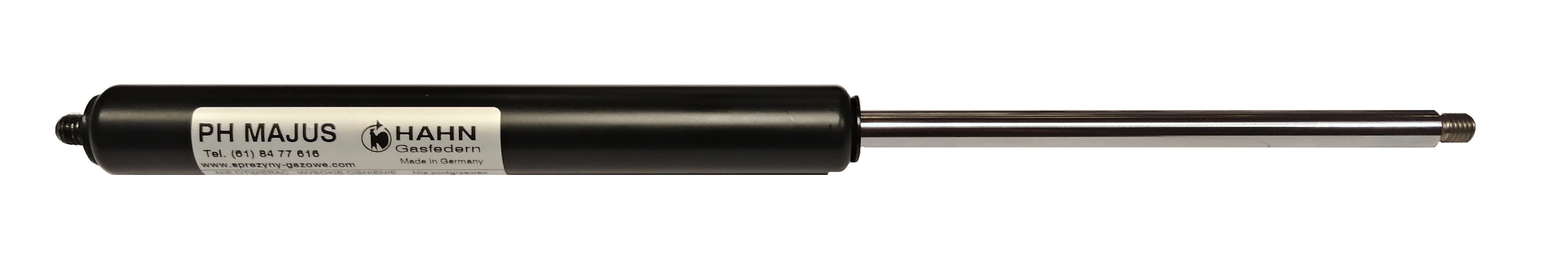 Sprężyna gazowa (HAHN Gasfedern) pchająca długość 342mm skok 150mm siła 100N-1200N