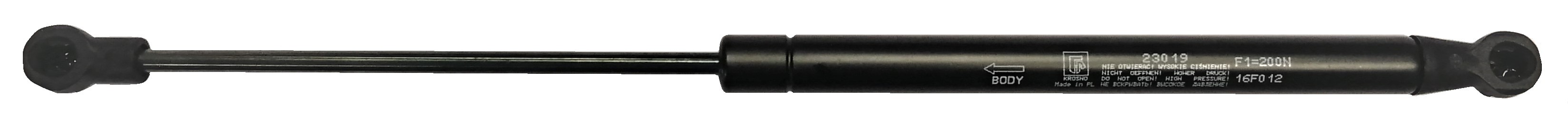 Sprężyna gazowa (23019 FA Krosno) siła 200N długość 362,5mm skok 145,5mm