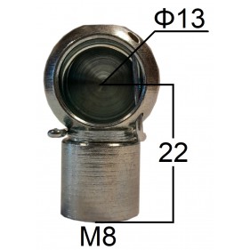 Gniazdo kulowe otwór o średnicy 13mm gwint M8 długość 22mm
