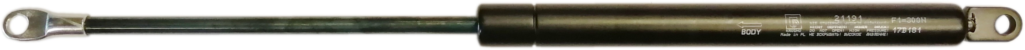 Sprężyna gazowa (21191 FA Krosno) siła 300N długość 405mm skok 160mm