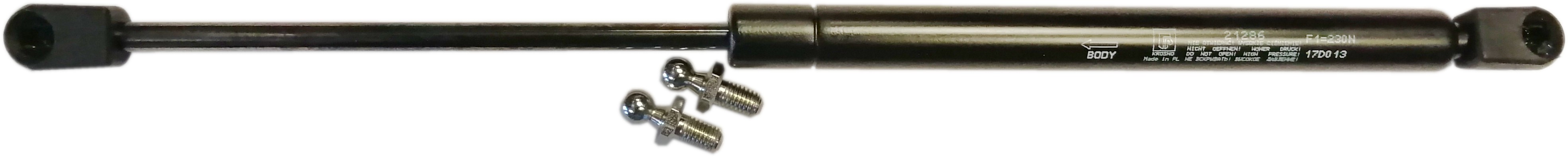 Sprężyna gazowa (21286 FA Krosno) siła 230N długość 405mm skok 160mm
