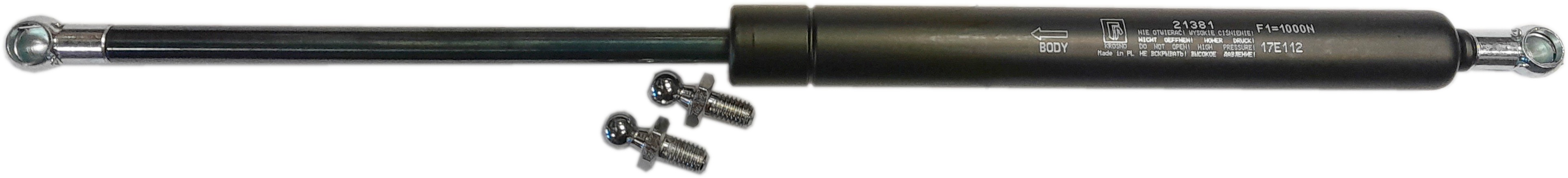 Sprężyna gazowa (21381 FA Krosno) siła 1000N długość 398mm skok 160mm