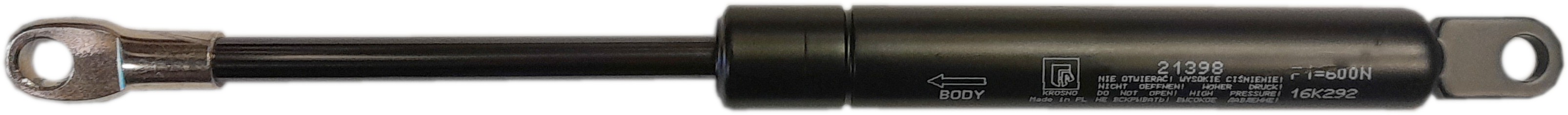 Sprężyna gazowa (21398 FA Krosno) siła 600N długość 256mm skok 86mm