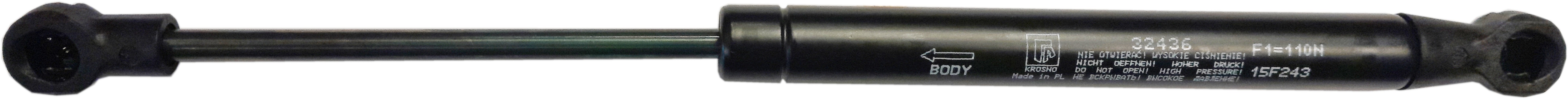 Sprężyna gazowa (32436 FA Krosno) siła 110N długość 277mm skok 98mm