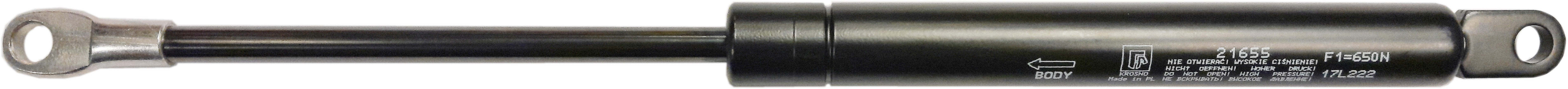 Sprężyna gazowa (21655 FA Krosno) siła 650N długość 325mm skok 120mm