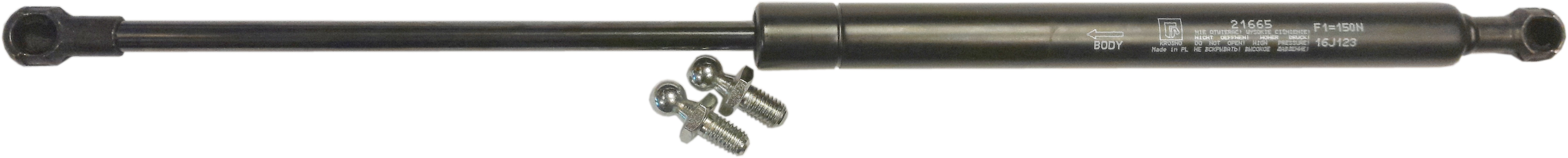Sprężyna gazowa (21665 FA Krosno) siła 150N długość 398mm skok 160mm