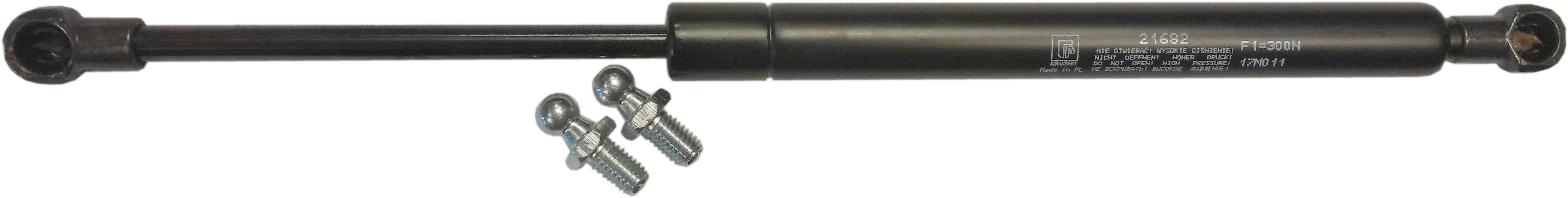 Sprężyna gazowa (21682 FA Krosno) siła 300N długość 340mm skok 115mm