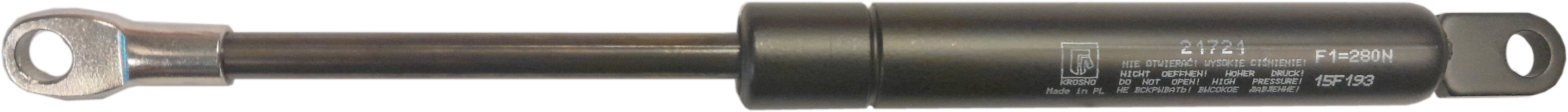 Sprężyna gazowa (21721 FA Krosno) siła 280N długość 254mm skok 86mm