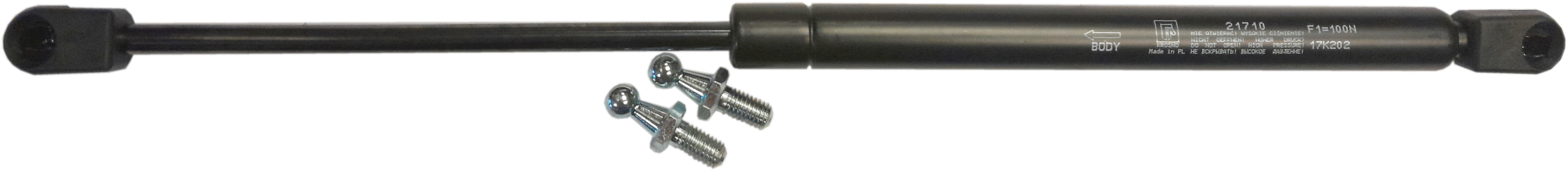 Sprężyna gazowa (21710 FA Krosno) siła 100N długość 405mm skok 160mm