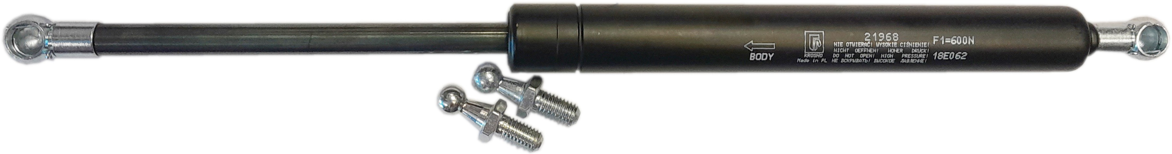 Sprężyna gazowa (21968 FA Krosno) siła 600N długość 352mm skok 120mm
