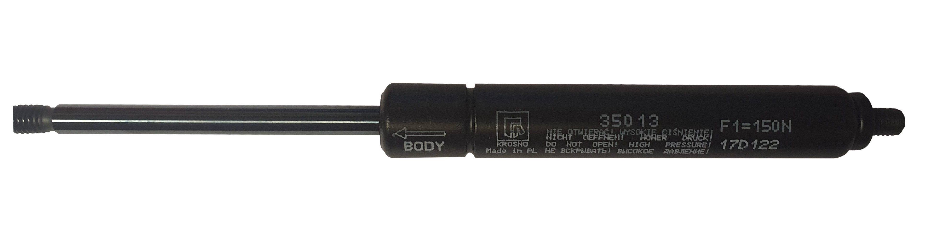 Sprężyna gazowa (35013 FA Krosno) siła 150N długość 159,5mm skok 60mm
