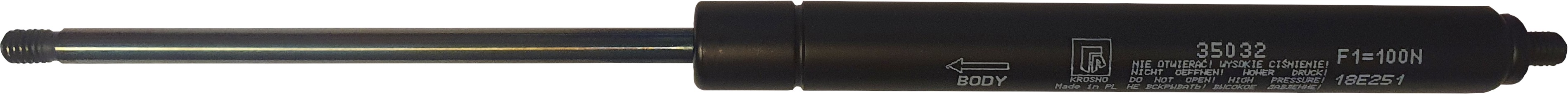Sprężyna gazowa (35032 FA Krosno) siła 100N długość 237mm skok 100mm