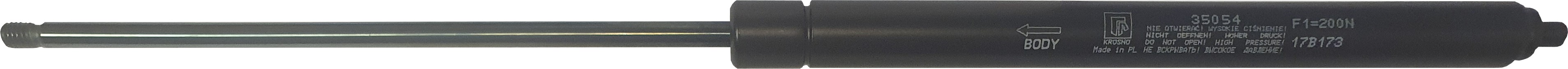Sprężyna gazowa (35054 FA Krosno) siła 200N długość 336,5mm skok 150mm