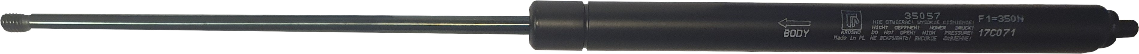 Sprężyna gazowa (35057 FA Krosno) siła 350N długość 336,5mm skok 150mm