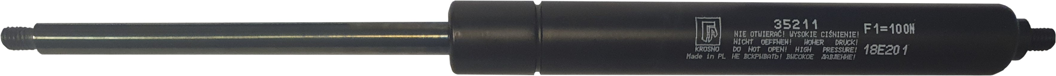 Sprężyna gazowa (35211 FA Krosno) siła 100N długość 248mm skok 100mm
