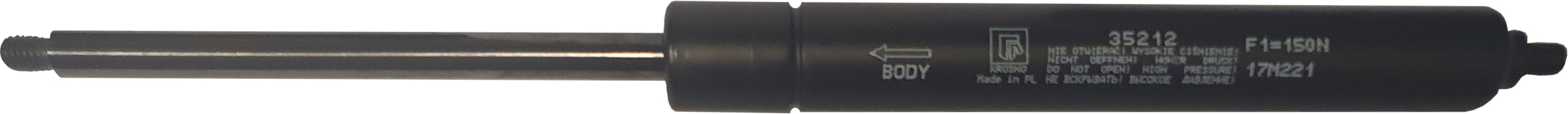 Sprężyna gazowa (35212 FA Krosno) siła 150N długość 248mm skok 100mm