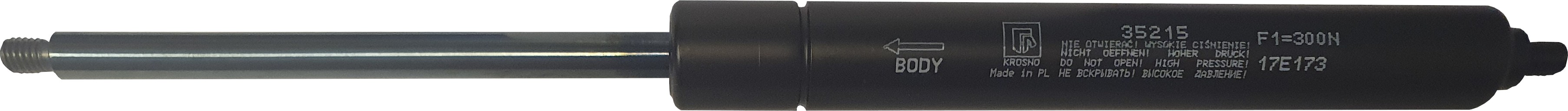 Sprężyna gazowa (35215 FA Krosno) siła 300N długość 248mm skok 100mm