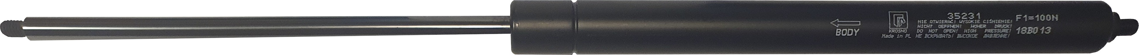 Sprężyna gazowa (35231 FA Krosno) siła 100N długość 367mm skok 160mm