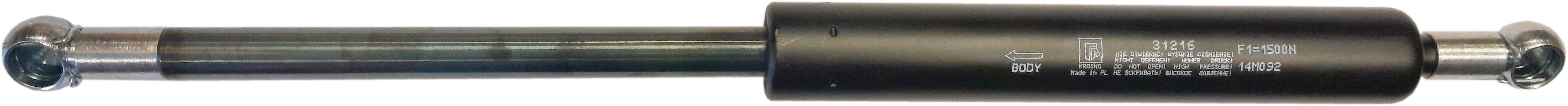 Sprężyna gazowa (31216 FA Krosno) siła 1500N długość 400mm skok 140mm