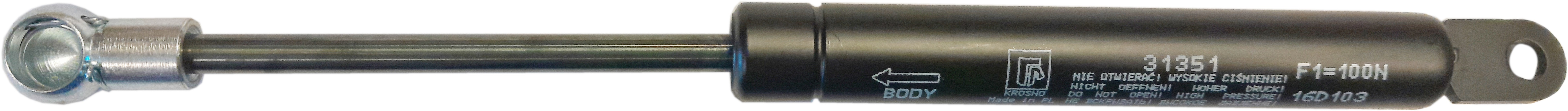 Sprężyna gazowa (31351 FA Krosno) siła 100N długość 222mm skok 80mm