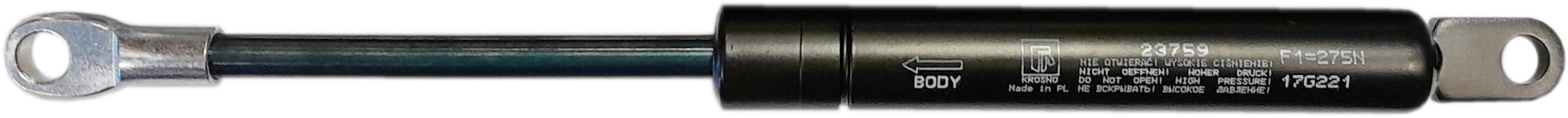 Sprężyna gazowa (23759 FA Krosno) siła 275N długość 257mm skok 85mm