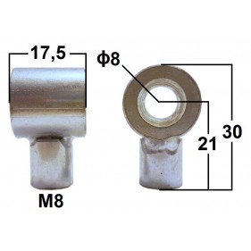Przegub oczkowy otwór o średnicy 8mm gwint M8 długość 21mm grubość 17,5mm FA22398