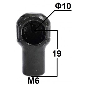 Gniazdo kulowe otwór o średnicy 10mm gwint M6 długość 19mm (22078)