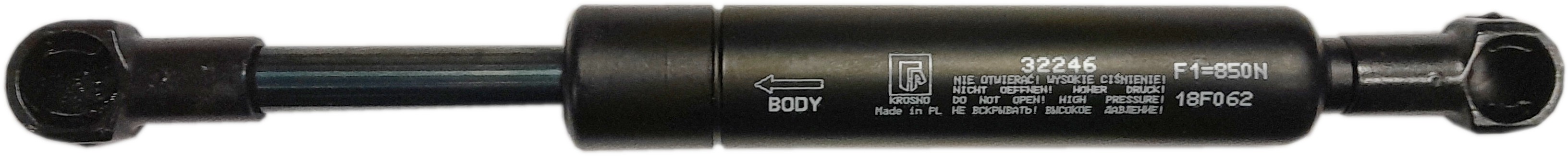 Sprężyna gazowa (32246 FA Krosno) siła 850N długość 213mm skok 40mm