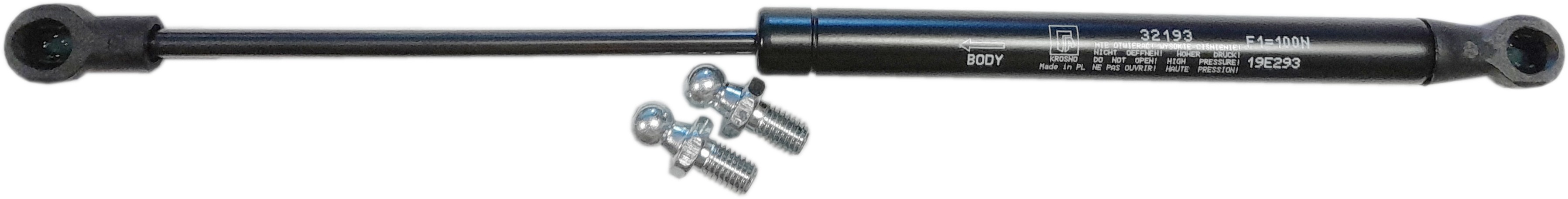 Sprężyna gazowa (32193 FA Krosno) siła 100N długość 316mm skok 120mm