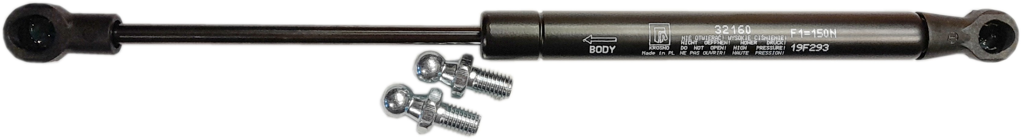 Sprężyna gazowa (32160 FA Krosno) siła 150N długość 275mm skok 100mm