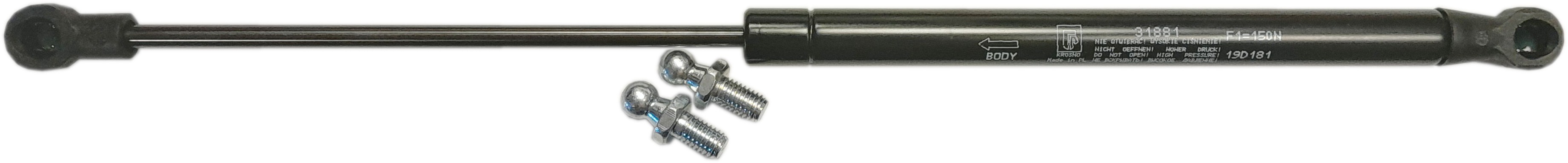 Sprężyna gazowa (31881 FA Krosno) siła 150N długość 375,5mm skok 150mm