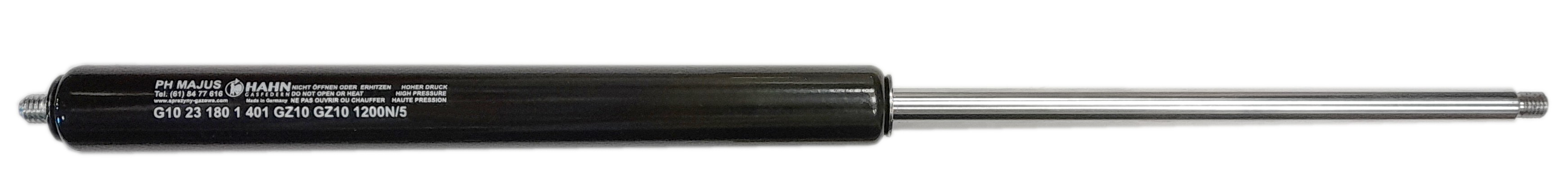 Sprężyna gazowa (HAHN Gasfedern) pchająca długość 401mm skok 180mm siła 100N-1200N