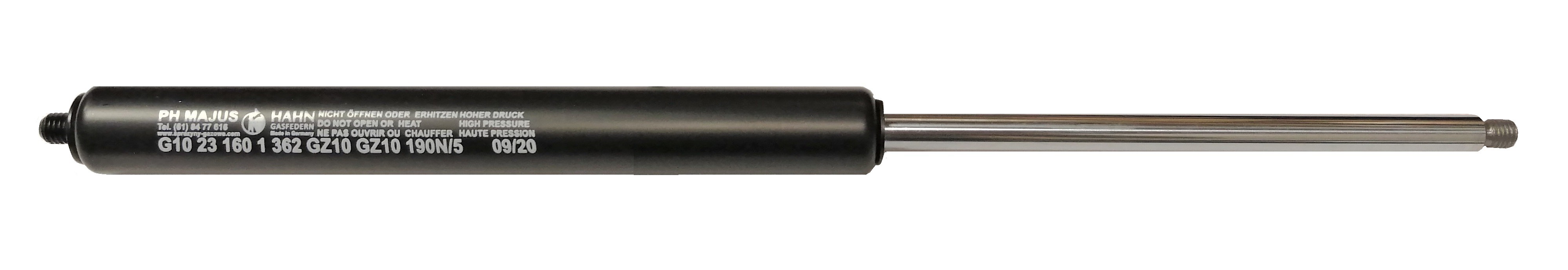 Sprężyna gazowa (HAHN Gasfedern) pchająca długość 362mm skok 160mm siła 100N-1200N