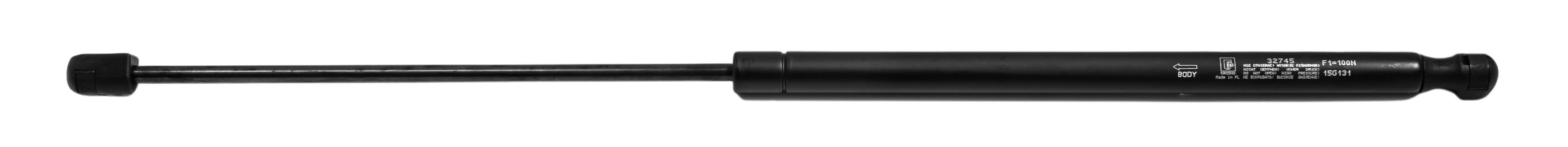 Sprężyna gazowa (32745 FA Krosno) siła 100N długość 585mm skok 250mm