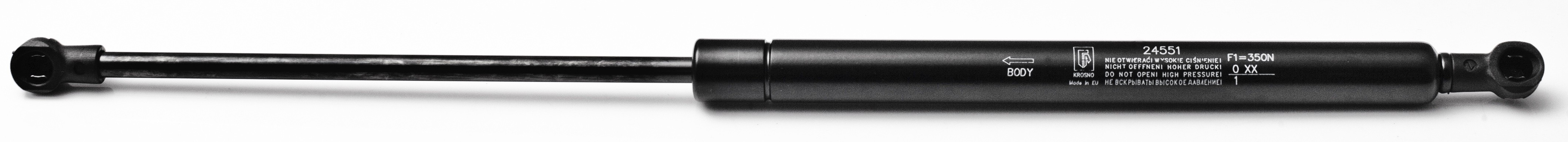 Sprężyna gazowa (24551 FA Krosno) siła 350N długość 437,5mm skok 173mm