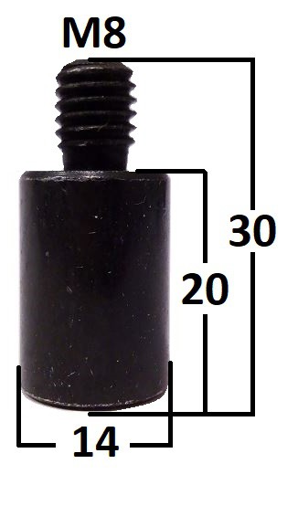 Przedłużenie sprężyny adapter o średnicy 14mm gwint M8 20mm
