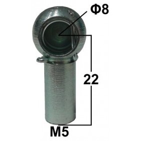 Gniazdo kulowe otwór o średnicy 8mm gwint M5 długość 22mm