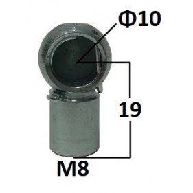 Gniazdo kulowe otwór o średnicy 10mm gwint M8 długość 19mm