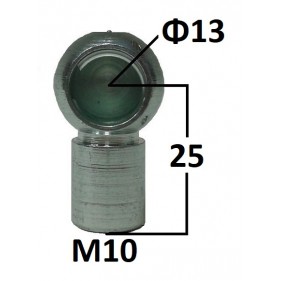 Gniazdo kulowe otwór o średnicy 13mm gwint M10 długość 25mm